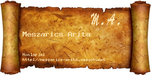 Meszarics Arita névjegykártya